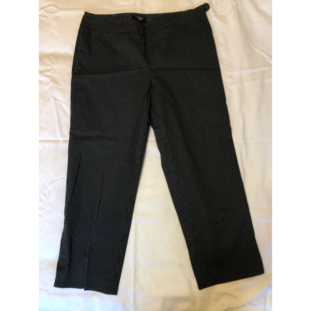 Talbots black & white polka dot pants, size 12p